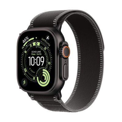 Apple Watch Ultra 3 GPS + Cellular 49mm Black Titanium Case with Black/Charcoal Trail Loop - M/L