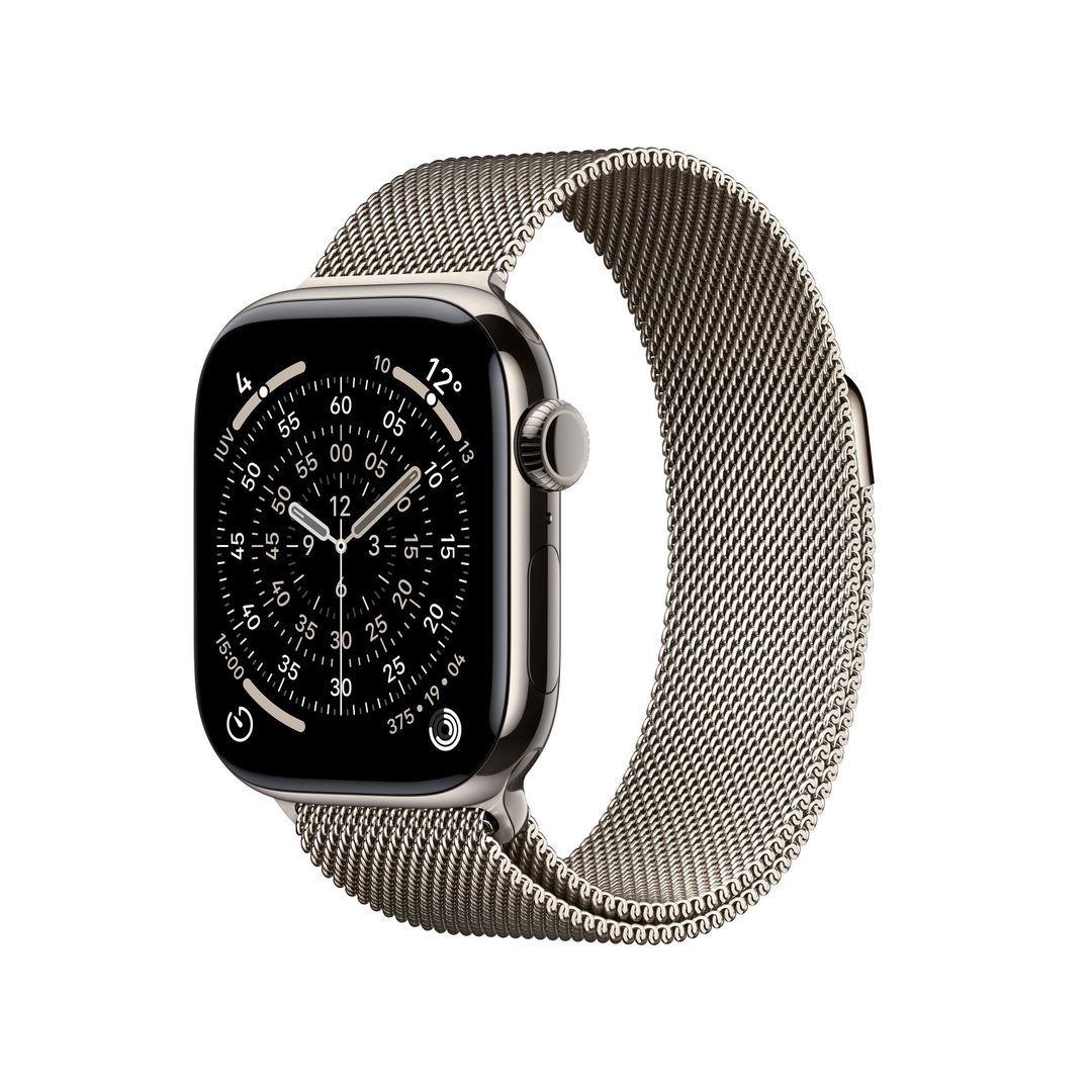 Apple Watch Series 11 GPS + Cellular 42mm Natural Titanium Case with Natural Milanese Loop - Image 1