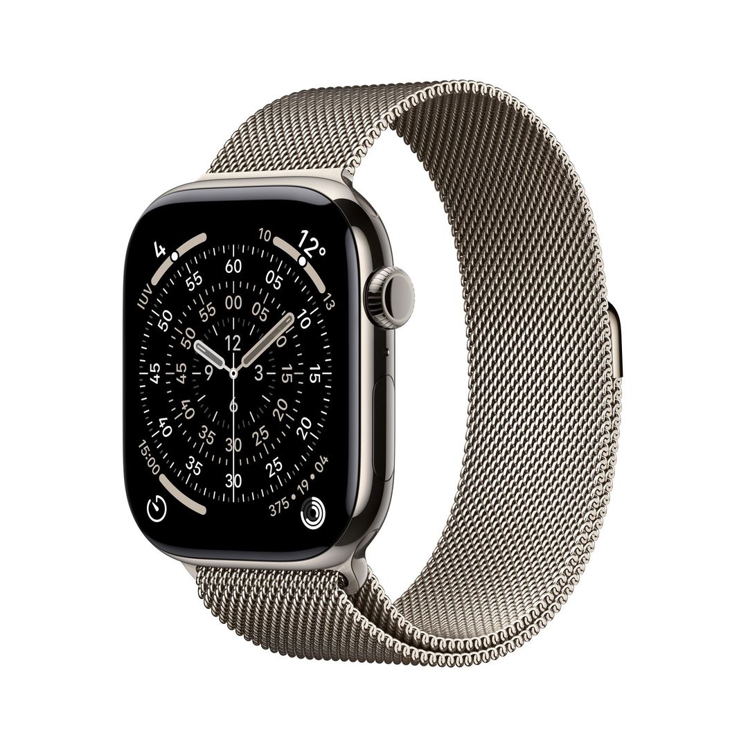 Apple Watch Series 11 GPS + Cellular 46mm Natural Titanium Case with Natural Milanese Loop - S/M - Image 1