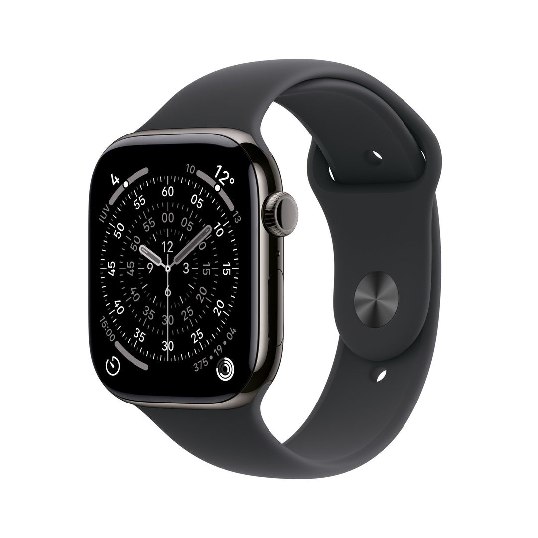 Apple Watch Series 11 GPS + Cellular 46mm Slate Titanium Case with Black Sport Band - M/L - Image 1