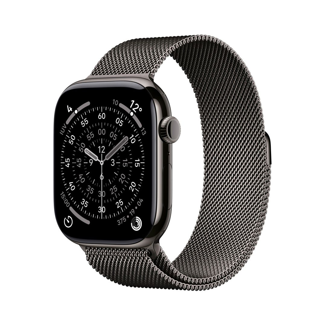 Apple Watch Series 11 GPS + Cellular 46mm Slate Titanium Case with Slate Milanese Loop - S/M - Image 1