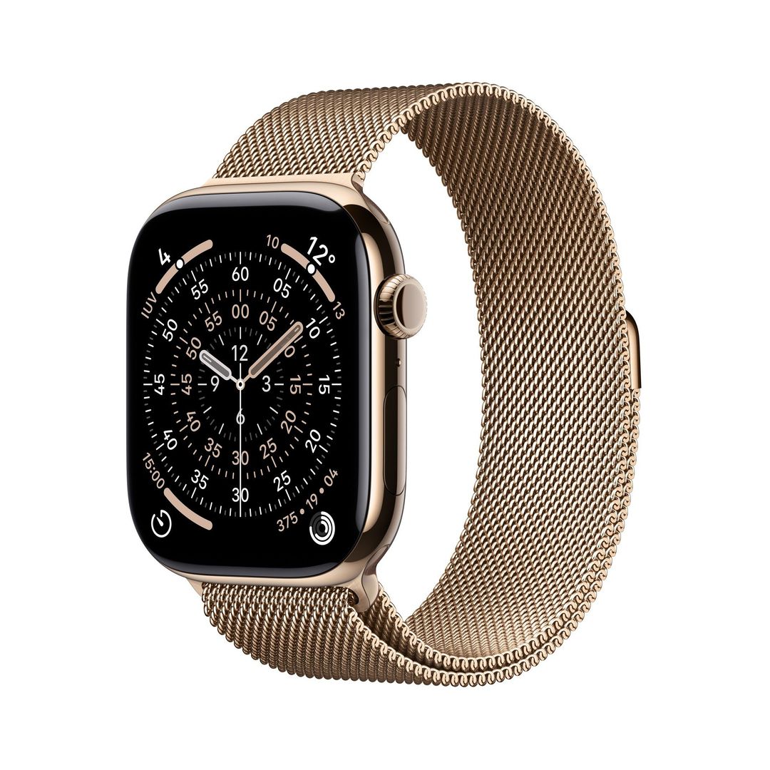 Apple Watch Series 11 GPS + Cellular 46mm Gold Titanium Case with Gold Milanese Loop - S/M - Image 1