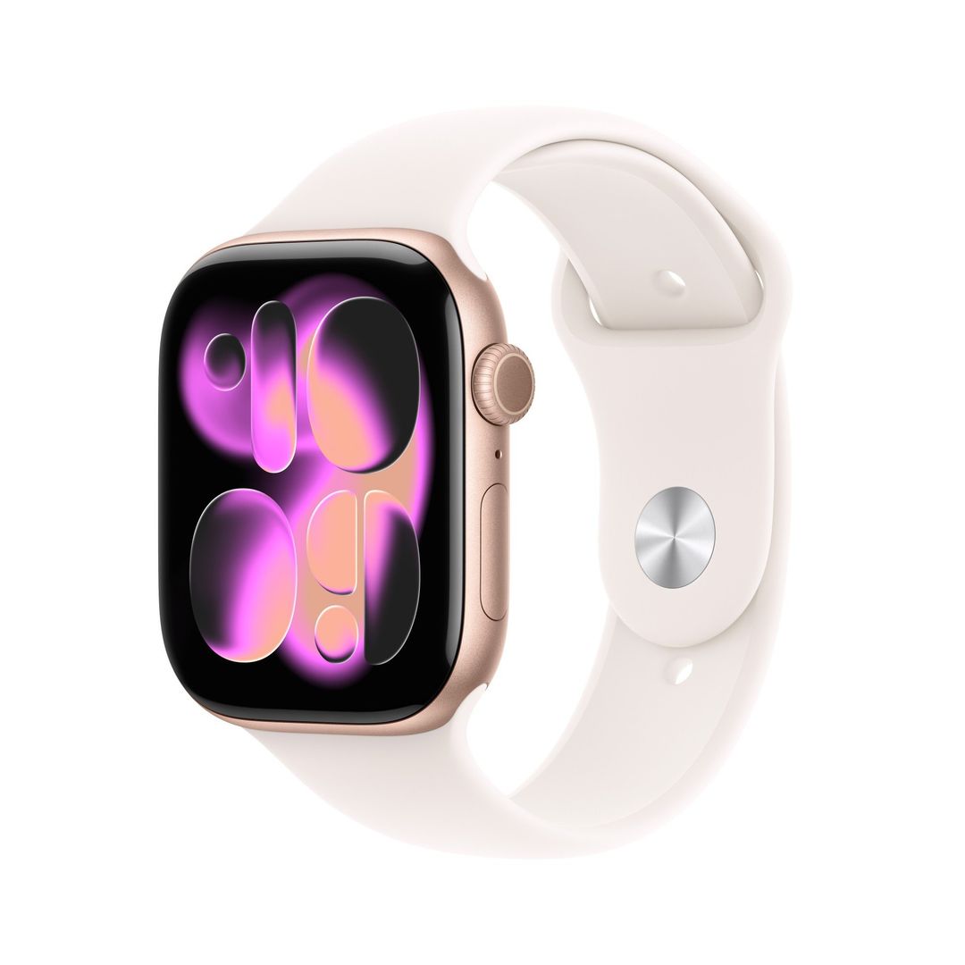 Apple Watch Series 11 GPS + Cellular 46mm Rose Gold Aluminium Case with Light Blush Sport Band - S/M - Image 1