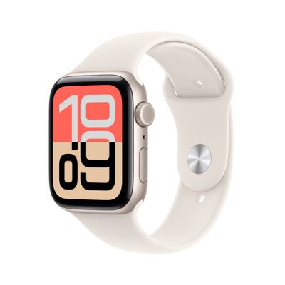 Apple Watch SE (3nd generation) SE 3 GPS + Cellular 44mm Starlight Aluminium Case with Starlight Sport Band - M/L