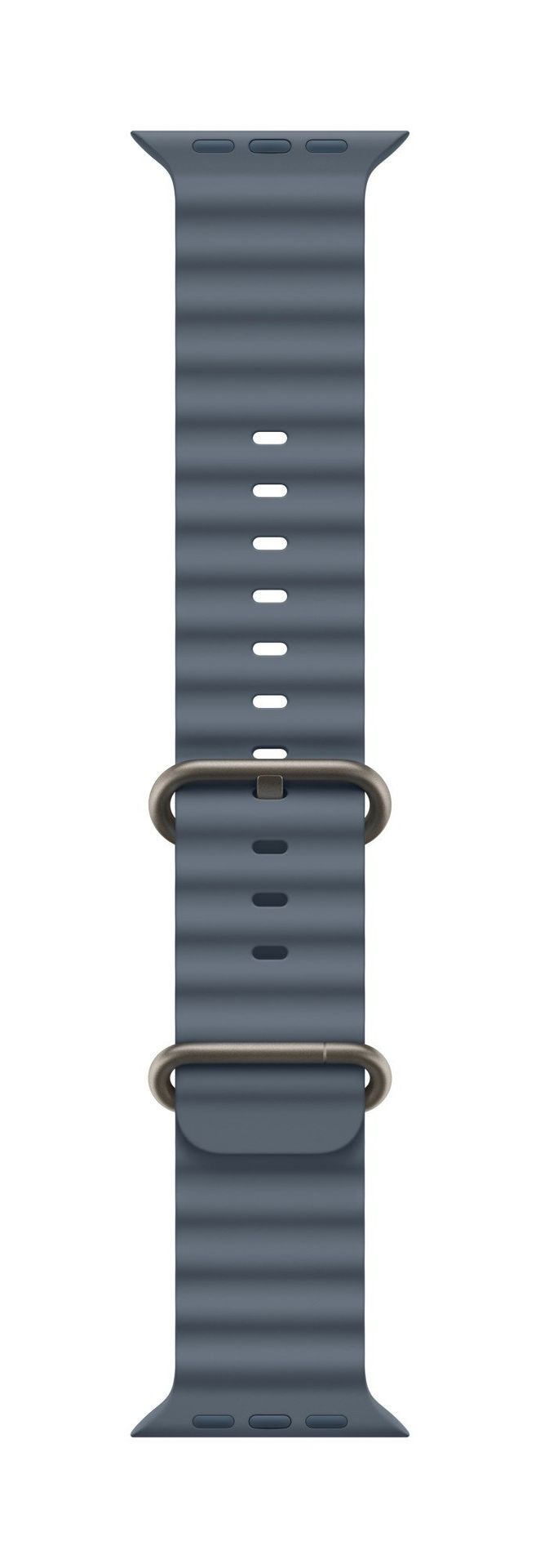 Apple Natural Titanium Finish Band Blue Fluoroelastomer, Titanium - Image 1