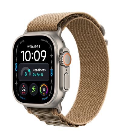 APPLE Watch Ultra 4 GPS Cellular 49mm Natural Titanium Case with Desert Alpine Loop - M, Brown,Silver/Grey - Thumbnail 2