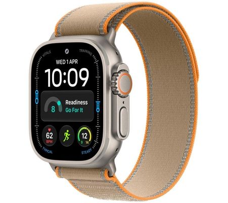 APPLE Watch Ultra 4 GPS Cellular 49mm Natural Titanium Case with Sand Trail Loop - M/L, Brown,Silver/Grey