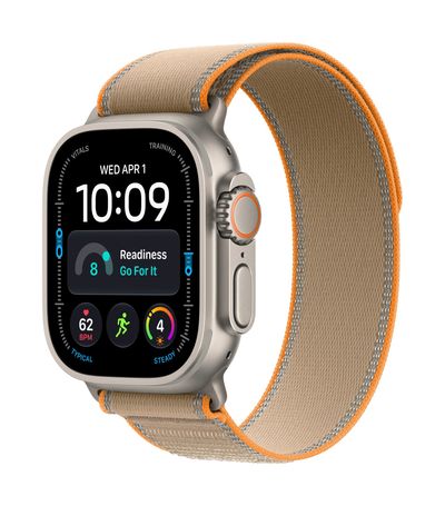 APPLE Watch Ultra 4 GPS Cellular 49mm Natural Titanium Case with Sand Trail Loop - M/L, Brown,Silver/Grey - Thumbnail 2