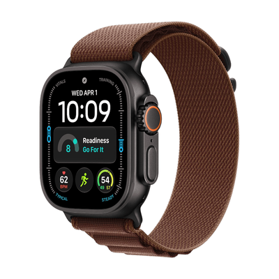 APPLE Watch Ultra 4 GPS Cellular 49mm Black Titanium Case with Burgundy Trail Loop - S/M, Red,Black - Thumbnail 3