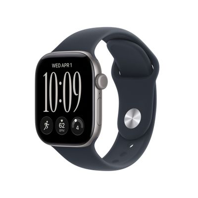 APPLE Watch Series 12 GPS 42mm Space Gray Aluminum Case with Navy Blue Sport Band - S/M, Blue,Silver/Grey - Thumbnail 2