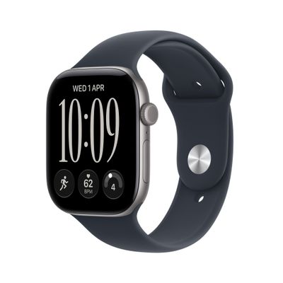 APPLE Watch Series 12 GPS 42mm Space Gray Aluminum Case with Navy Blue Sport Band - M/L, Blue,Silver/Grey - Thumbnail 2