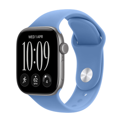 APPLE Watch Series 12 GPS 42mm Space Gray Aluminum Case with Navy Blue Sport Band - M/L, Blue,Silver/Grey - Thumbnail 3