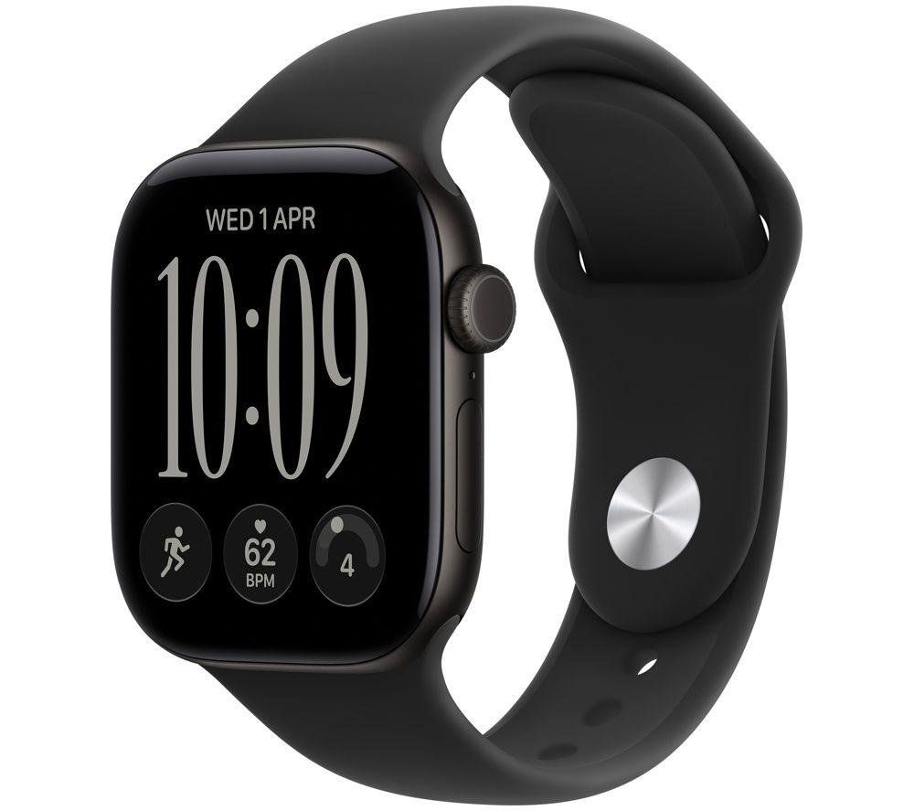 APPLE Watch Series 12 GPS 42mm Black Aluminum Case with Black Sport Band - M/L, Black - Image 1
