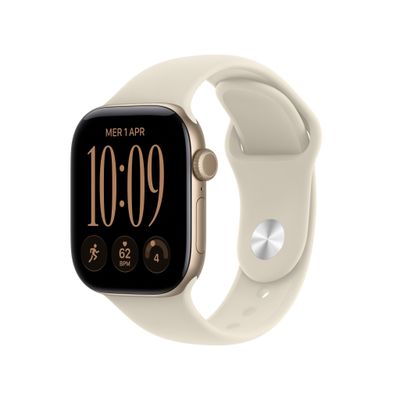 APPLE Watch Series 12 GPS 42mm Light Gold Aluminum Case with Sand Sport Band - S/M, Gold - Thumbnail 2