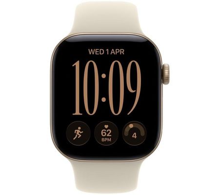 APPLE Watch Series 12 GPS 42mm Light Gold Aluminum Case with Sand Sport Band - M/L, Gold