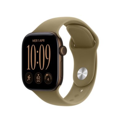 APPLE Watch Series 12 GPS 42mm Dark Bronze Aluminum Case with Olive Sport Band - S/M, Green,Brown - Thumbnail 2