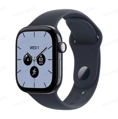 APPLE Watch Series 12 GPS 46mm Space Gray Aluminum Case with Navy Blue Sport Band - M/L, Blue,Silver/Grey - Thumbnail 3