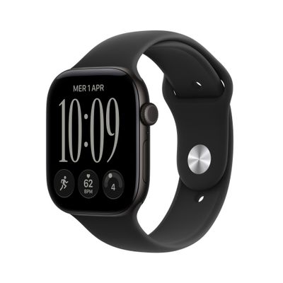 APPLE Watch Series 12 GPS 46mm Black Aluminum Case with Black Sport Band - M/L, Black - Thumbnail 2