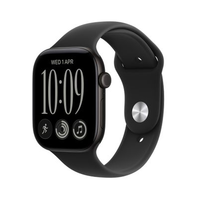 APPLE Watch Series 12 GPS Cellular 42mm Black Aluminum Case with Black Sport Band - S/M, Black - Thumbnail 2