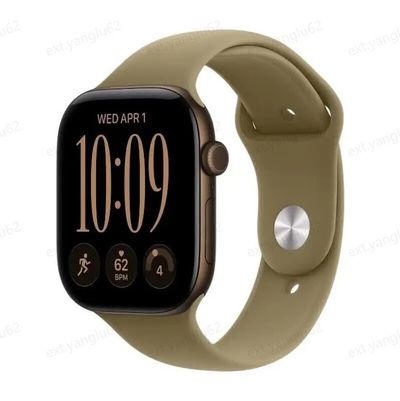 APPLE Watch Series 12 GPS Cellular 42mm Dark Bronze Aluminum Case with Olive Sport Band - S/M, Brown,Green - Thumbnail 3