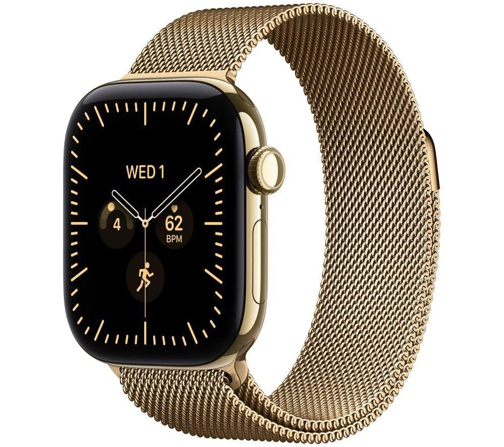 APPLE Watch Series 12 GPS Cellular 42mm Radiant Gold Titanium Case with Radiant Gold Milanese Loop, Gold - Image 1