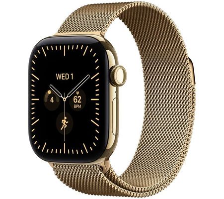 APPLE Watch Series 12 GPS Cellular 42mm Radiant Gold Titanium Case with Radiant Gold Milanese Loop, Gold