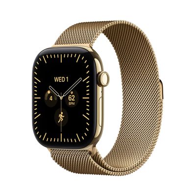 APPLE Watch Series 12 GPS Cellular 42mm Radiant Gold Titanium Case with Radiant Gold Milanese Loop, Gold - Thumbnail 2