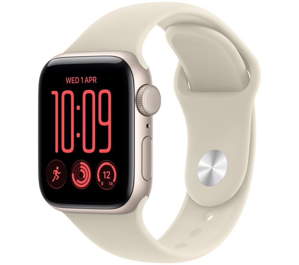 APPLE Watch SE 3 GPS 40mm Starlight Aluminum Case with Sand Sport Band - S/M, Cream - Image 1