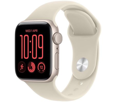 APPLE Watch SE 3 GPS 40mm Starlight Aluminum Case with Sand Sport Band - M/L, Cream