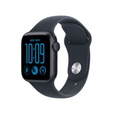 APPLE Watch SE 3 GPS 40mm Midnight Aluminum Case with Navy Blue Sport Band - S/M, Black,Blue - Thumbnail 2