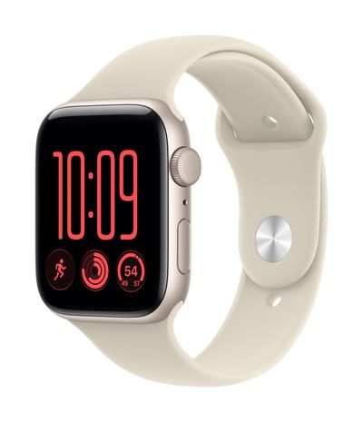 APPLE Watch SE 3 GPS 44mm Starlight Aluminum Case with Sand Sport Band - S/M, Cream - Thumbnail 2