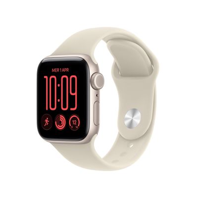 APPLE Watch SE 3 GPS Cellular 40mm Starlight Aluminum Case with Sand Sport Band - S/M, Cream,Silver/Grey - Thumbnail 2