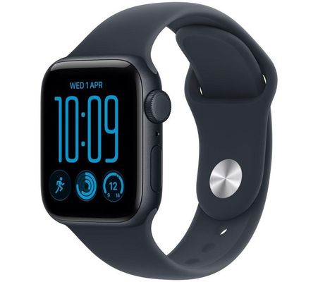 APPLE Watch SE 3 GPS Cellular 40mm Midnight Aluminum Case with Navy Blue Sport Band - M/L, Black,Blue