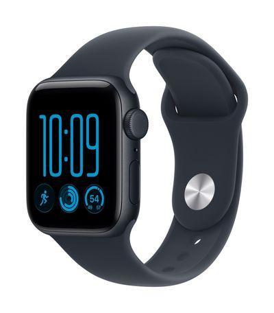 APPLE Watch SE 3 GPS Cellular 40mm Midnight Aluminum Case with Navy Blue Sport Band - M/L, Black,Blue - Thumbnail 2