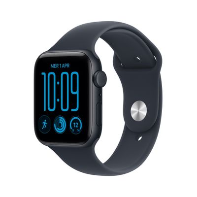 APPLE Watch SE 3 GPS Cellular 44mm Midnight Aluminum Case with Navy Blue Sport Band - M/L, Black,Blue - Thumbnail 2