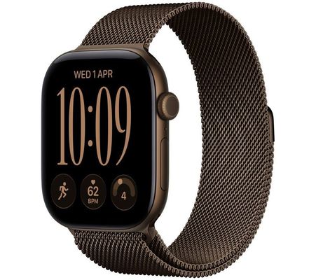 APPLE Watch Series 12 GPS 46mm Dark Bronze Aluminum Case with Dark Bronze Milanese Loop - M/L, Brown