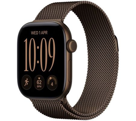 APPLE Watch Series 12 GPS Cellular 42mm Dark Bronze Aluminum Case with Dark Bronze Milanese Loop, Brown