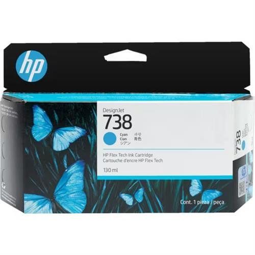 HP 498N5A/738 Ink cartridge cyan 130ml for HP DesignJet T 850 - Image 1