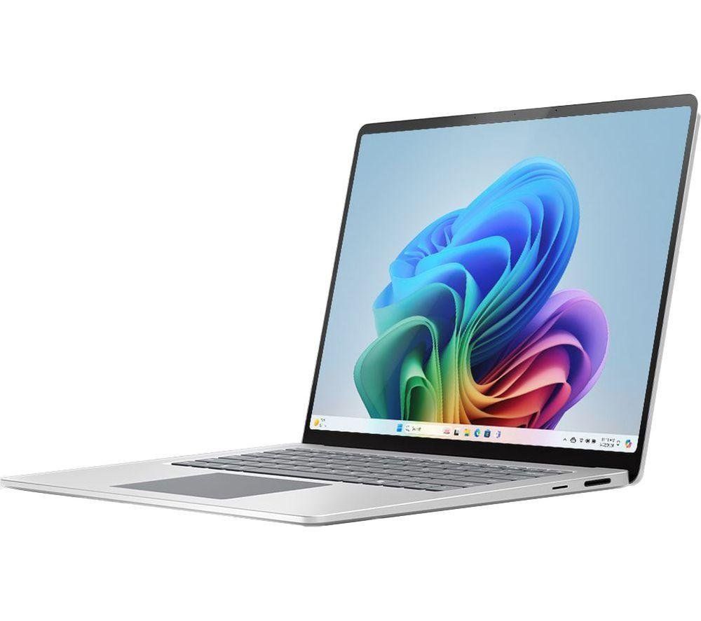 MICROSOFT 15" Surface Laptop, Copilot PC - Snapdragon X Elite, 256 GB SSD, Platinum, White - Image 1