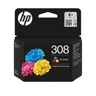 HP 308 Original Tri-colour Ink Cartridge, Tri-colour