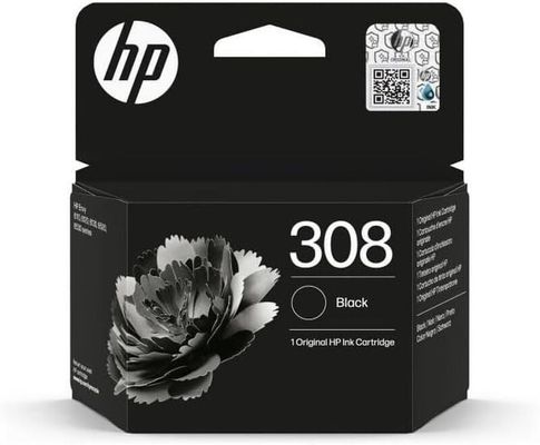 HP 308 Original Black Ink Cartridge, Black