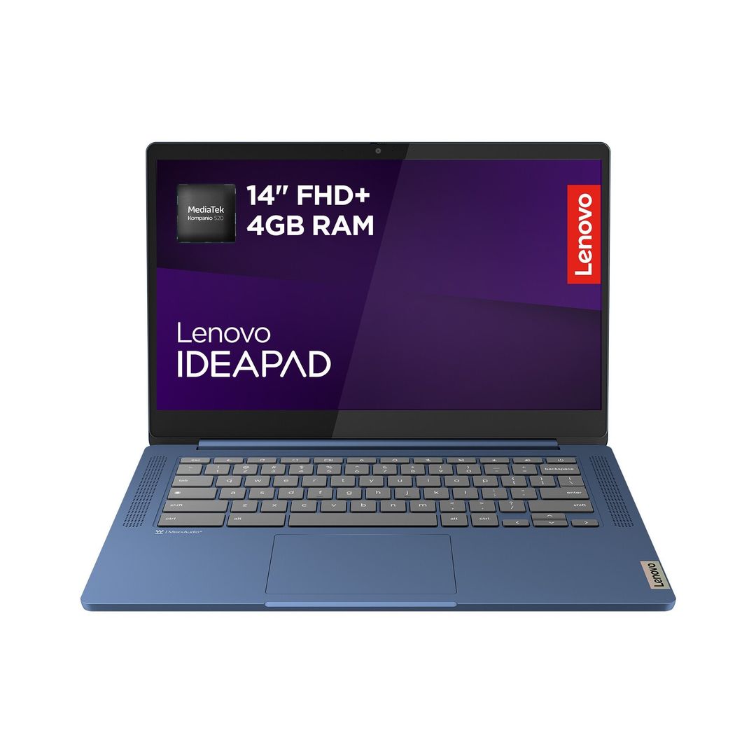 LENOVO IdeaPad Slim 3 14" Chromebook - MediaTek Kompanio 520, 128 GB eMMC, 4GB RAM, Blue, Blue - Image 1