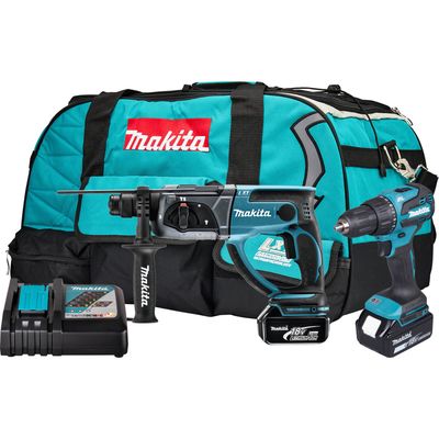 Makita 18V LXT COMBI & SDS+ DRILL 2 X 5AH