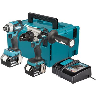 Makita DLX2566TJ 18v LXT Cordless Brushless Combi Drill and Impact Driver Kit 2 x 5ah Li-ion Charger Case