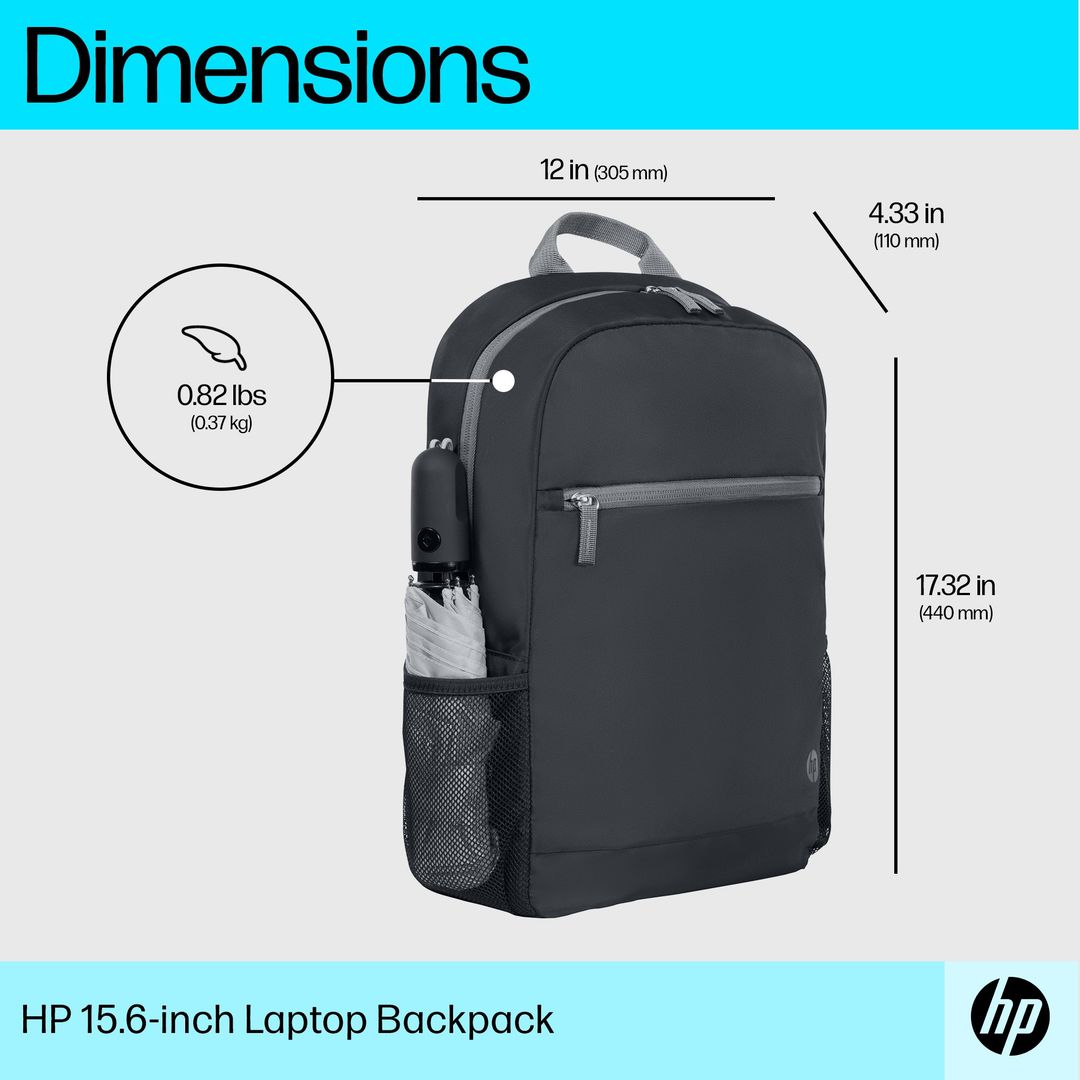 HP 15.6" Everyday Laptop Backpack - Black & Grey, Black,Silver/Grey - Image 1
