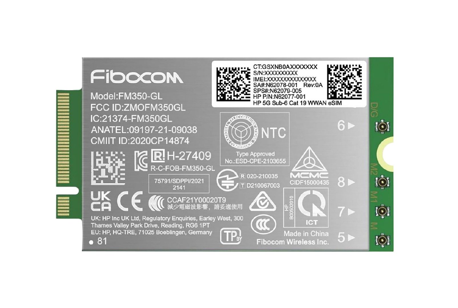HP 5G Sub-6 Cat 19 WWAN interface cards/adapter - Image 1