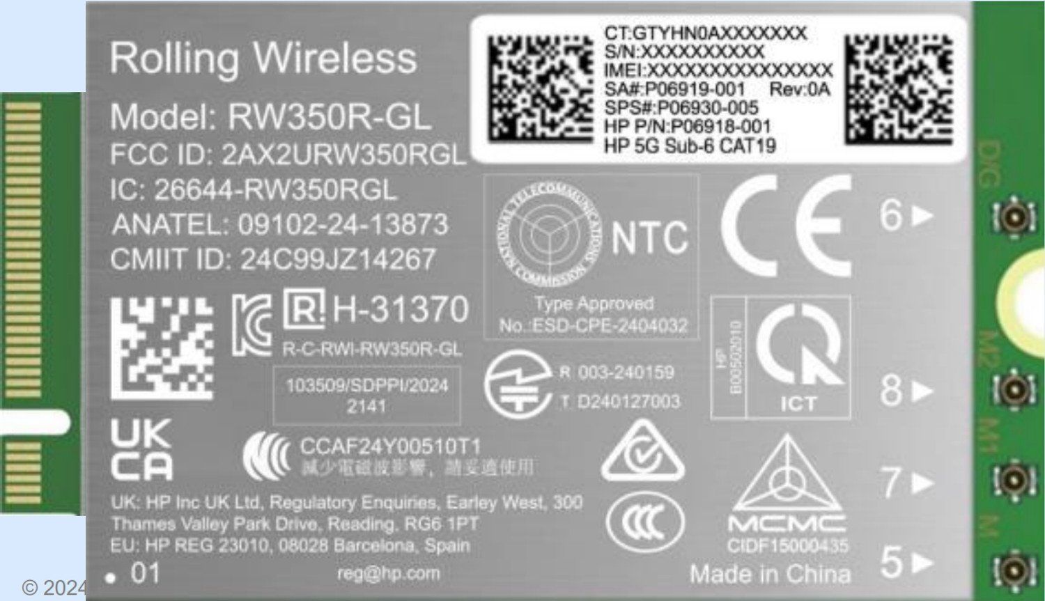 HP 5G Sub-6 WWAN interface cards/adapter Internal - Image 1
