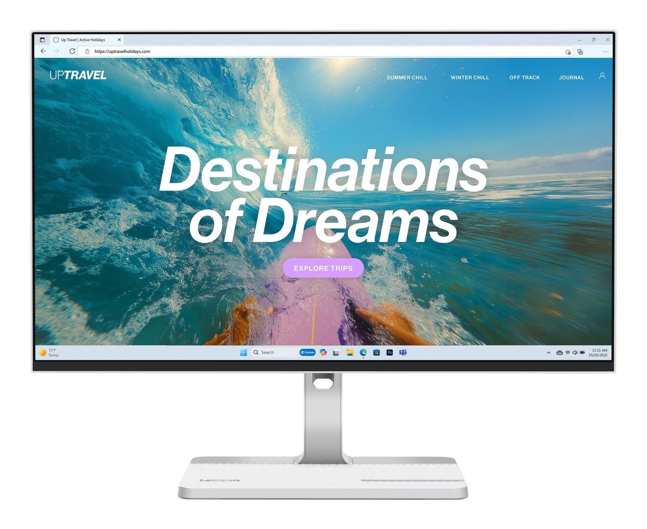 LENOVO L24D-4C Full HD 23.8" IPS Monitor - Grey, Silver/Grey - Image 1