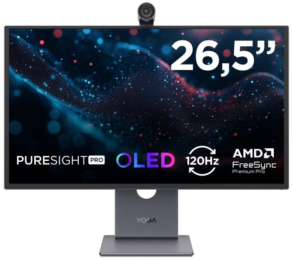LENOVO Yoga Pro 27UD-10 4K 26.5" Ultra HD QD-OLED Monitor - Grey, Silver/Grey - Image 1