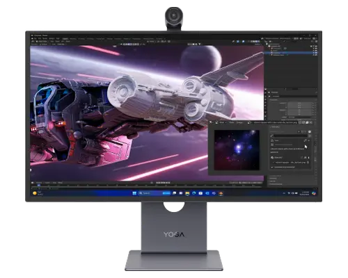 LENOVO Yoga Pro 27UD-10 4K 26.5" Ultra HD QD-OLED Monitor - Grey, Silver/Grey - Thumbnail 2